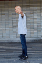 Whole Body Man T poses White Casual Slim Standing Street photo references